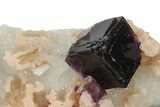 Deep-Purple Fluorite On Druzy Quartz - China #228237-1